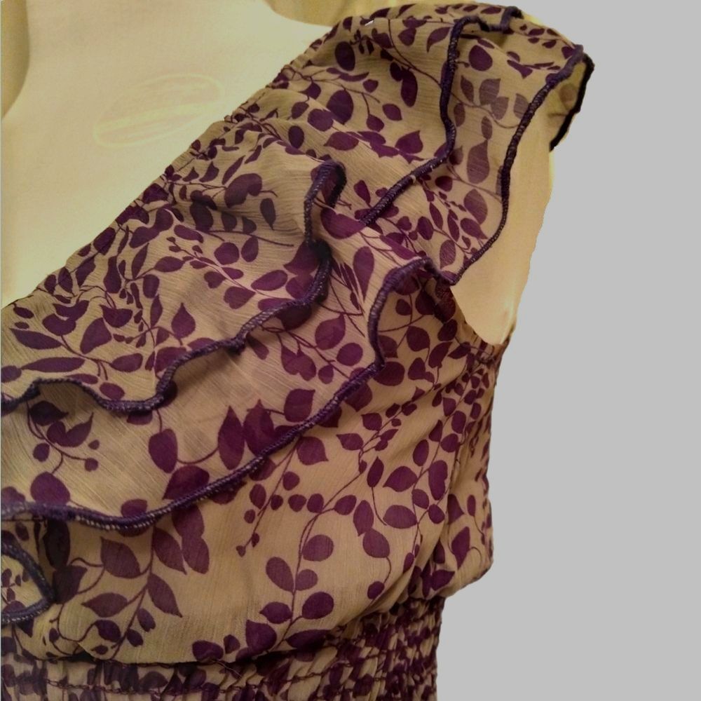 Wet Seal Vintage Y2K Purple Floral Ruffle Babydoll Top - Picture 6 of 7